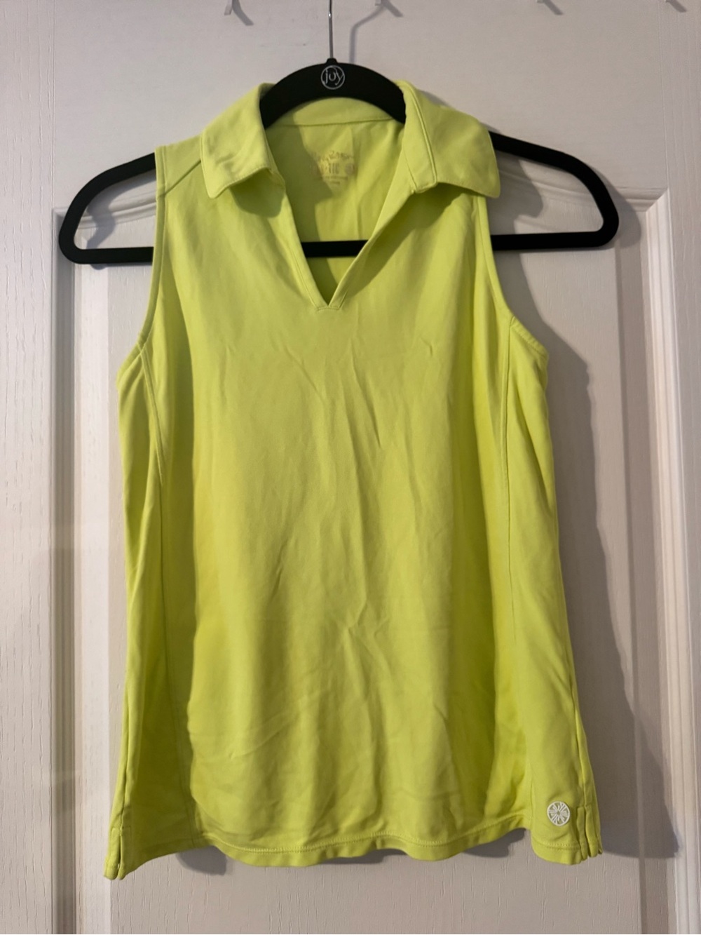 Lilly Pulitzer Bright Lime Sleeveless Collared Top - Small
